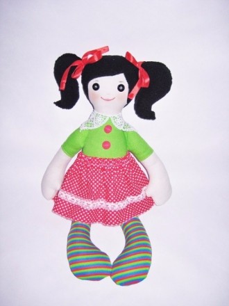 Мягкая текстильная кукла ручной работы , рост 40 см. подойдет для игры даже мале. . фото 6