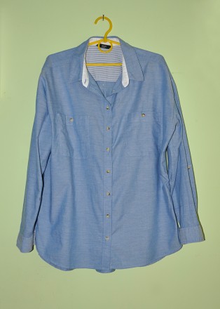 Фирменная, красивая и качественная рубашка F&F. 
100% хлопок. 
р. UK12. Пр. Ба. . фото 7