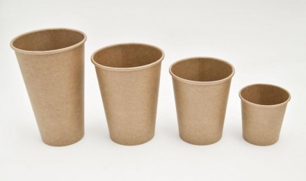 Бумажные одноразовые стаканы Эко Крафт. Очень плотные, стильные, экологичные, не. . фото 2