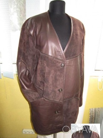 Большая оригинальная женская кожаная куртка-накидка SPORT.  Лот 83
Большая, кач. . фото 1
