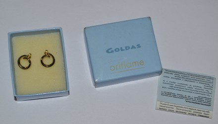 серьги goldas for oriflame серебро 500 проба позолота бриллианты новые в коробке. . фото 2