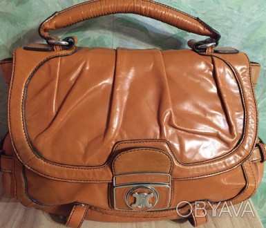 Отличная ярко-рыжая кожаная сумка Сeline.   
Распродажа личной коллекции сумок-. . фото 1