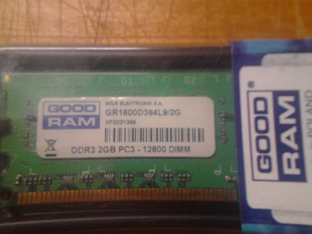 Рабочая оперативная память 
Goodram DDR3-1600 2048MB PC3-12800 (GR1600D364L9/2G. . фото 2