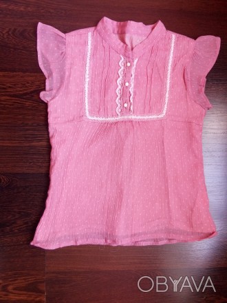 Красивая, розовая блузочка на девочку 6-7 лет, в хорошем состоянии.. . фото 1