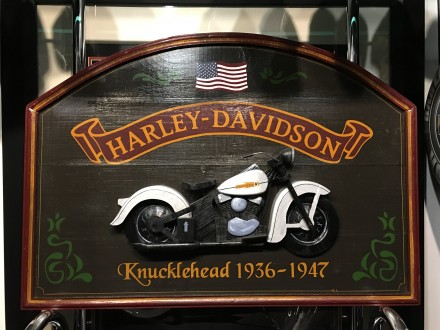 Рекламная картина Harley Davidson 
Дерево, 3D 
Винтаж. Размер 75~54 см. . фото 4