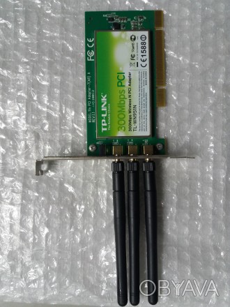 Внутренний WiFi адаптер PCI (в компьютер).
Пропускная способность до 300 Mbps.. . фото 1