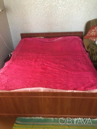Продам двуспальную кровать с каркасным матрасом без дефектов ! Покупали в январе. . фото 1