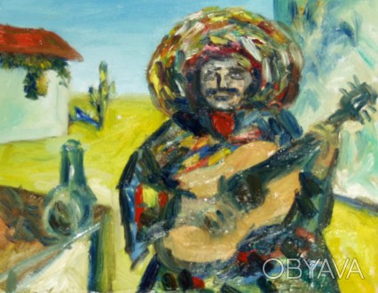 Продаётся картина "Весёлая Мексика ".
Холст на подрамнике, масло, 40х50. Исполн. . фото 1