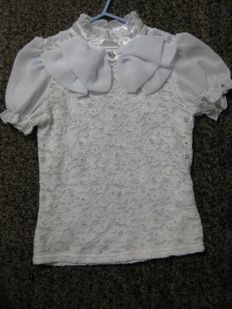 Нежная белая блузка (очень подходит для школьной формы). Фирма «Zibi», производс. . фото 6