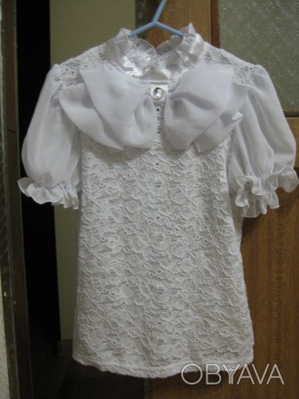 Нежная белая блузка (очень подходит для школьной формы). Фирма «Zibi», производс. . фото 1