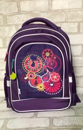 Рюкзак Kite K18-509S для девочек младшей школы из полиэстера фиолетового цвета с. . фото 1