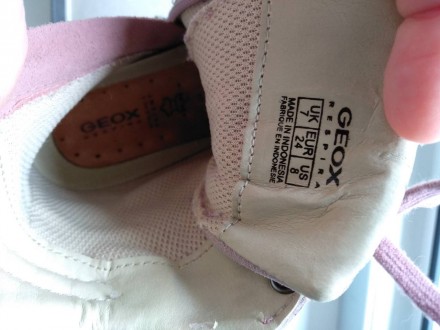 Ботинки Geox 24 размер на девочку. Натуральная замша снаружи розового цвета с бл. . фото 5