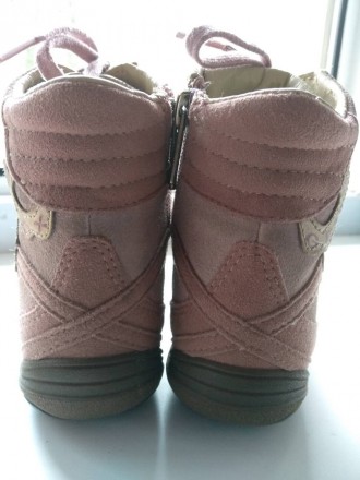 Ботинки Geox 24 размер на девочку. Натуральная замша снаружи розового цвета с бл. . фото 4