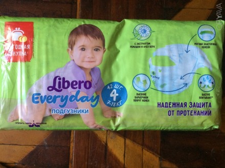 Продам детские подгузники Libero Every day 4:
4-ка ( 7-18 кг) 42 шт. Цена 165 г. . фото 3