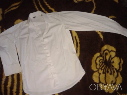 Рубашка подростковая с длинным рукавом - 61 см, манжет 21 см, ворот S (37-38), д. . фото 1