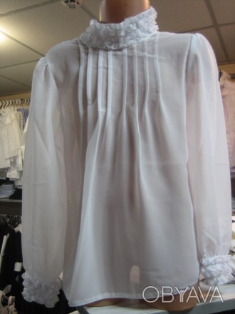Блуза шифонова біла, ТМ Lukas арт1241,  р.122  Ціна 550 грн. 
В магазині Стреко. . фото 1