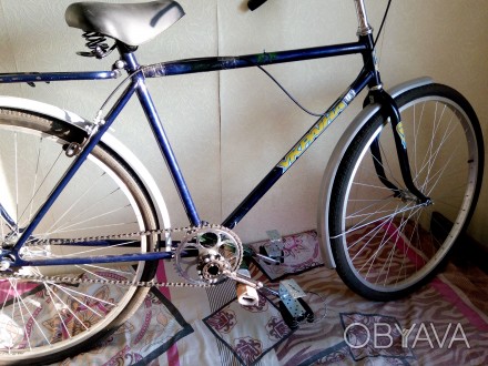 Велосипед Украина, переделанный так что педали связаны с осью через обгонные муф. . фото 1