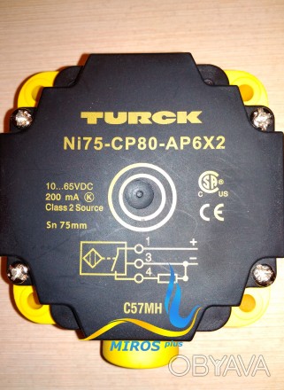 Индуктивный датчик на 75 мм TURCK Ni75–CP80-AP6X2
зона срабатывания 75 мм,PNP/N. . фото 1