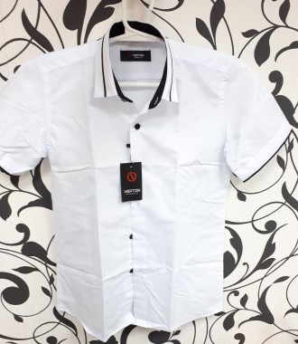 Очень стильные рубашки производство Турция "VERTON". Белая рубашка с коротким ру. . фото 2