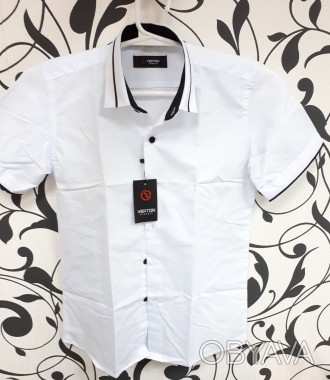 Очень стильные рубашки производство Турция "VERTON". Белая рубашка с коротким ру. . фото 1