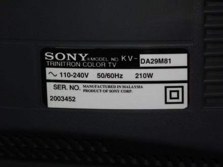 Телевизор Sony Wega Trinitron DA 29 M81 с тумбой Sony, пультом ДУ. Диагональ экр. . фото 4