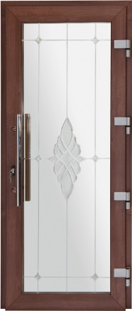 Двері металопластикові, білі і в кольорі, з декоративними вставками і шпросами, . . фото 10