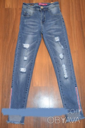 Стильные,стрейчевые, джинсовые(плотный джинс) брючки для девочек.Идеальная посад. . фото 1