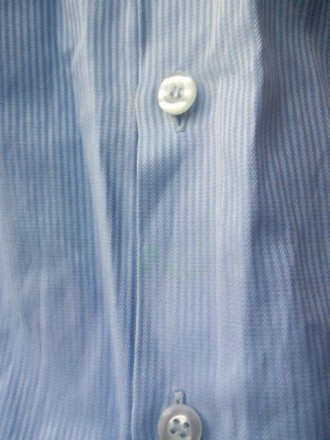 Рубашка голубого цвета в белую полоску р. 140. Украинский бренд- Bebepa. Состоян. . фото 7