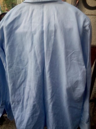 Рубашка голубого цвета в белую полоску р. 140. Украинский бренд- Bebepa. Состоян. . фото 6