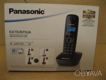 Продаётся радиотелефон Panasonic KX-TG 1611 UA (чёрный) в отличном состоянии, в . . фото 1
