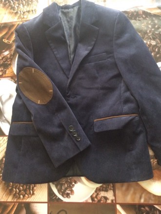 Пиджак для мальчика на рост 116, цвет синий, велюр. . фото 3