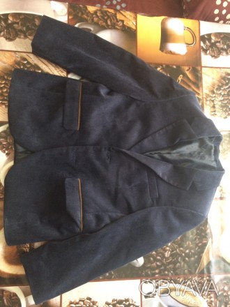 Пиджак для мальчика на рост 116, цвет синий, велюр. . фото 1