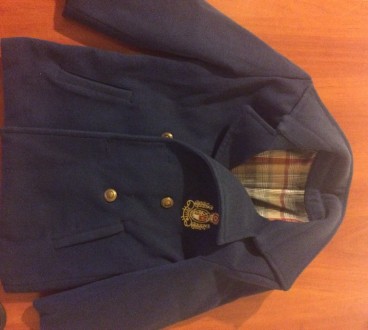 Пальто для мальчика на рост 110-116, цвет синий, рукава три четверти. . фото 3
