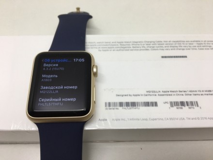 Новые Apple Watch Generation 2 Series 1, Size 42mm Gold Aluminum - Midnight Blue. . фото 3