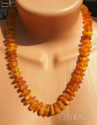 Ожерелье из натурального янтаря с бисером - самобытное и оригинальное произведен. . фото 1