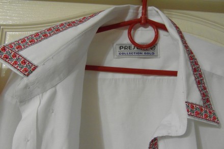 Рубашка-вышиванка с длинным рукавом белого цвета, б/у, в хорошем состоянии, одев. . фото 3