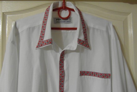Рубашка-вышиванка с длинным рукавом белого цвета, б/у, в хорошем состоянии, одев. . фото 5