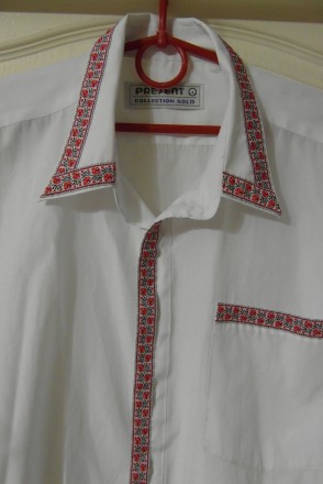 Рубашка-вышиванка с длинным рукавом белого цвета, б/у, в хорошем состоянии, одев. . фото 7
