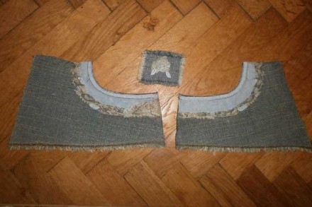 Набор декоративный для творчества, поделок джинсовая ткань с красивой вышивкой в. . фото 5