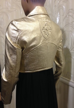 Куртка золотистого цвета, укороченного, оригинального кроя. Бренд GOLD CUT (Герм. . фото 7