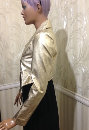 Куртка золотистого цвета, укороченного, оригинального кроя. Бренд GOLD CUT (Герм. . фото 6