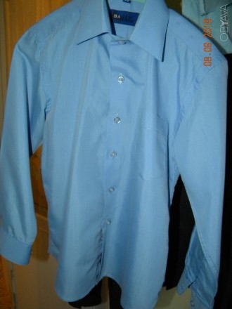 рубашка школьная голубого цвета.
состав хлопок
длина по спине( от горловины вн. . фото 3