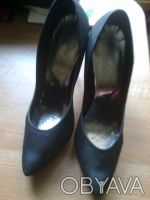 Туфли черные, обувная текстиль 1992г похожа на парчу, б/у. подошва чуть чуть пот. . фото 6