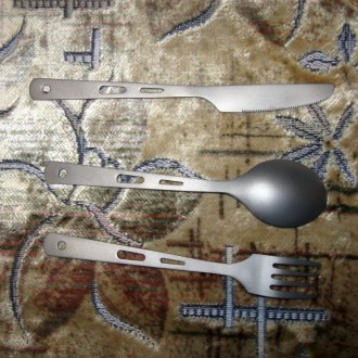 Сверхлёгкие титановые столовые приборы Lixada: ложка, вилка, нож – хороший униве. . фото 3