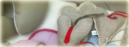 Мини-подушка игрушка eco-heart bow – это прекрасный подарок для любимого и дорог. . фото 1