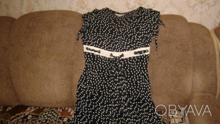 Продам летнее платье-сарафан фирмы J.LONDON.Черного цвета в белый горох и белой . . фото 1