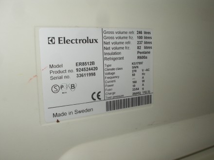 Холодильник в отличном состоянии, привезенный с Германии, сборка - Швеция габари. . фото 4