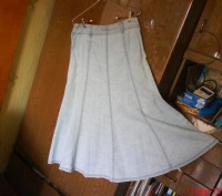 1.Юбка джинсовая, голубая, европейский размер 40, мягкая ткань, годе; 2.юбка джи. . фото 3