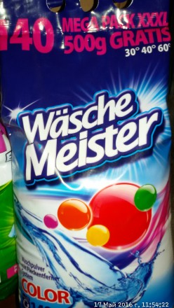 Немецкий стиральный порошок Wasche Meister color можно использовать для стирки ц. . фото 3